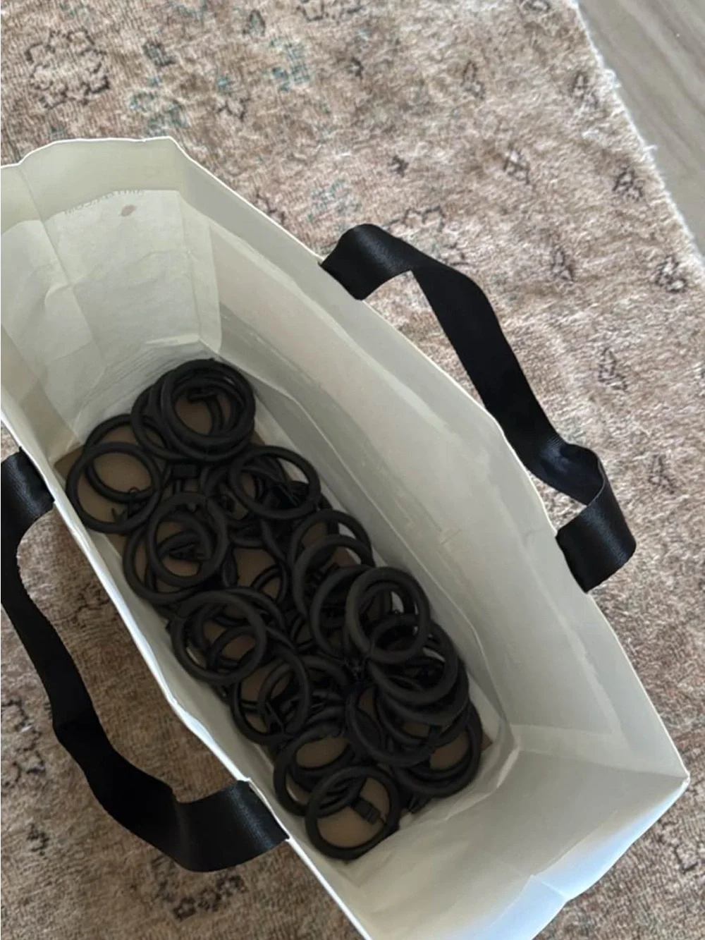 Pottery Barn Black Curtain Rings with Clips - Picture 2 of 2